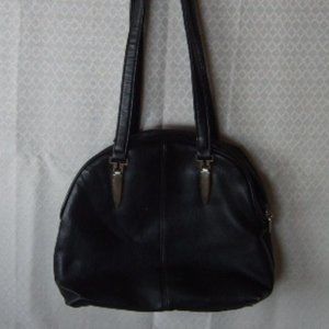 Vintage Handbag Via Piaggi Black Faux Leather